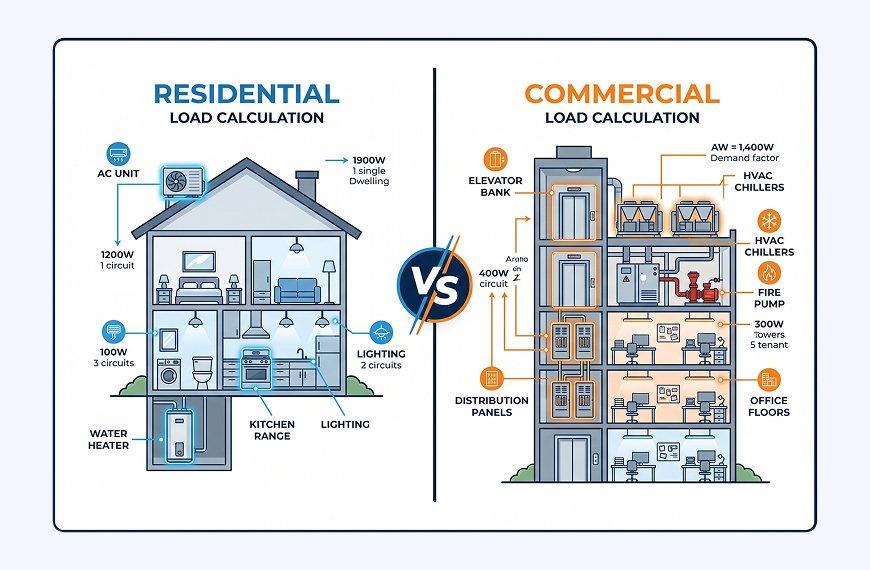 Residential vs. Commercial Electrical Load Calculation